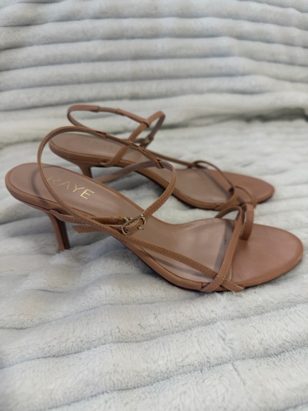 RAYE Women's Nude Strappy Heels, Size 8